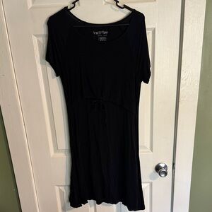 Latched Mama Black Drawstring Nursing Dress
